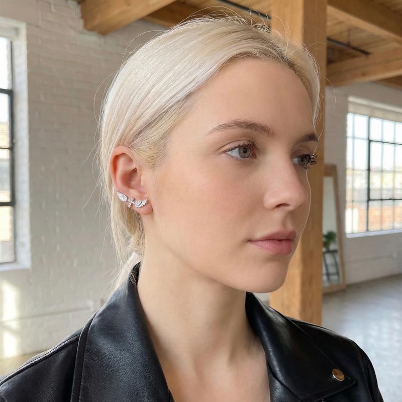 Angel Wings Cross Earrings Lux - Luxury Lifestyle Party review and price