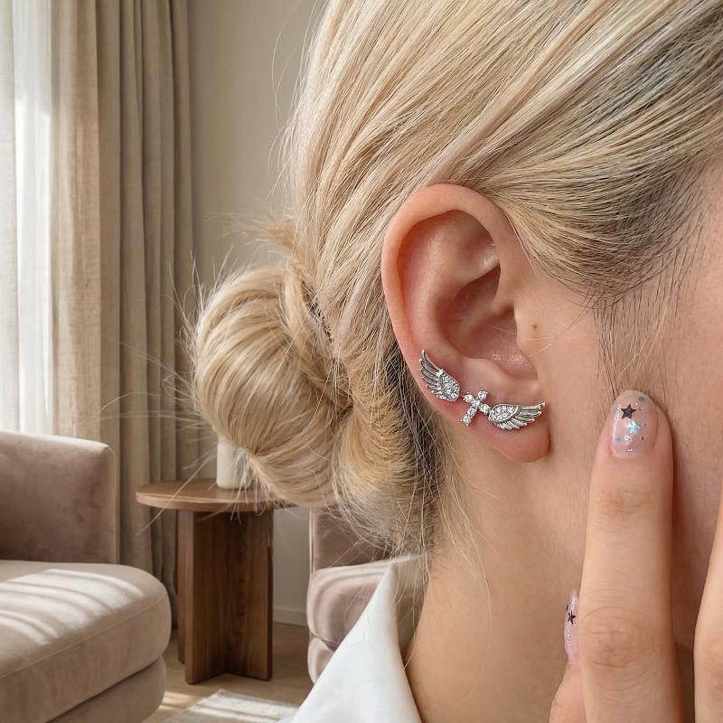 Angel Wings Cross Earrings Lux - Luxury Lifestyle Party review and price