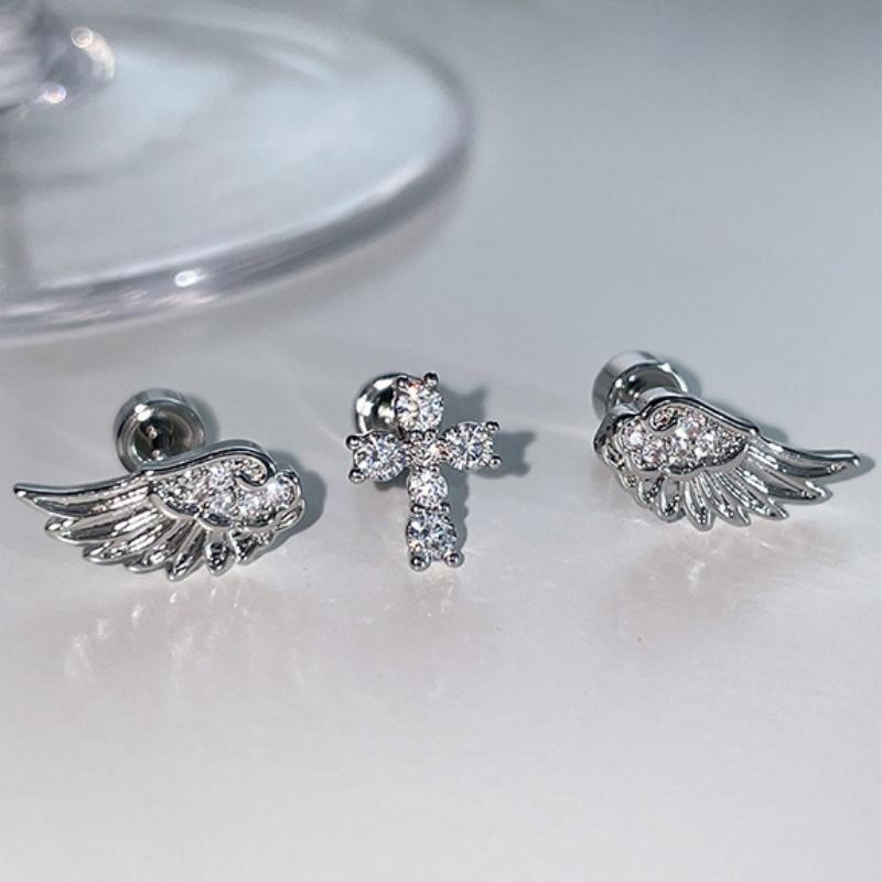 Angel Wings Cross Earrings Lux - Luxury Lifestyle Party review and price